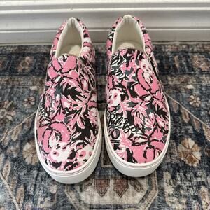 Lilly Pulitzer Pink and Black Floral Sneakers